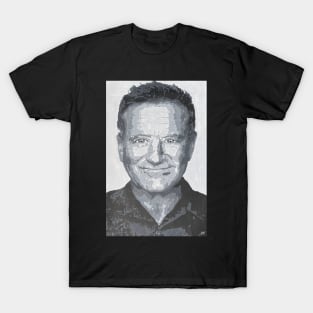 Robin Williams in Black and White T-Shirt